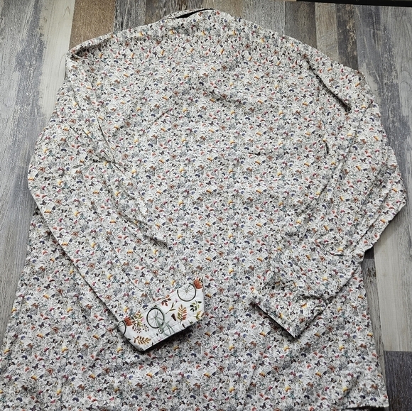 Portomar Slim Fit XXL Men's Button Down Micro Butterfly Print Flip Cuffs - Picture 8 of 8